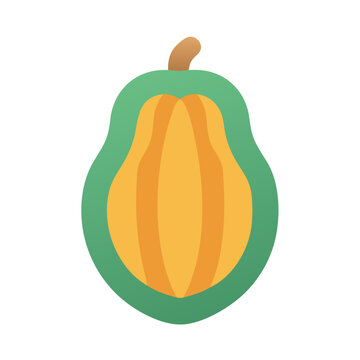 recommend clip art: Stylized papaya fruit illustration with flat design against black