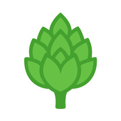 Green artichoke graphic on black background simple food art