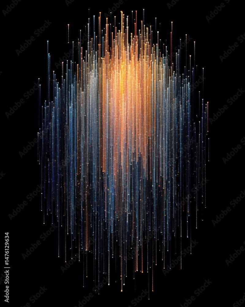 Canvas Prints abstract light streaks rising on black background digital art style for technology and science conce