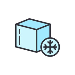 Light Blue Cube With Snowflake Emblem Symbolizing Chilled Goods