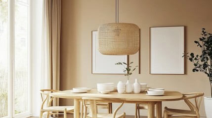 Serene Dining Room Decor Minimalist Design with Natural Light and Textures