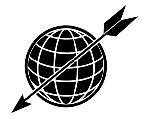 Globe Arrow silhouette vector illustration