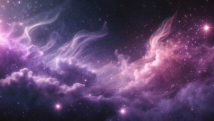 Fototapeta premium Cosmic clouds of vibrant purple and pink hues.