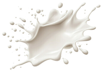 Milk Splash Top View isolated on a transparent background