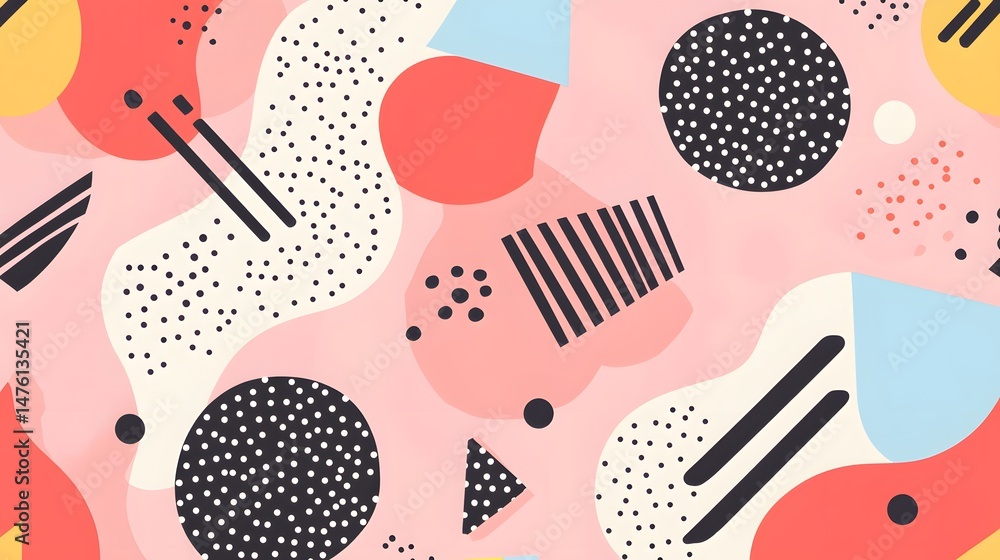Poster colorful abstract pattern design with geometric shapes.