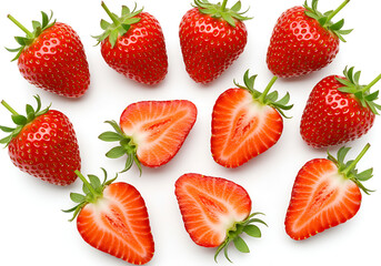 strawberries on white background