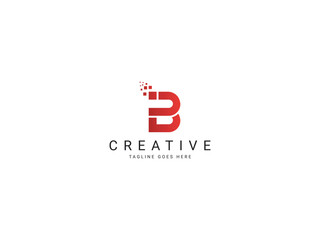 b modern letter logo 