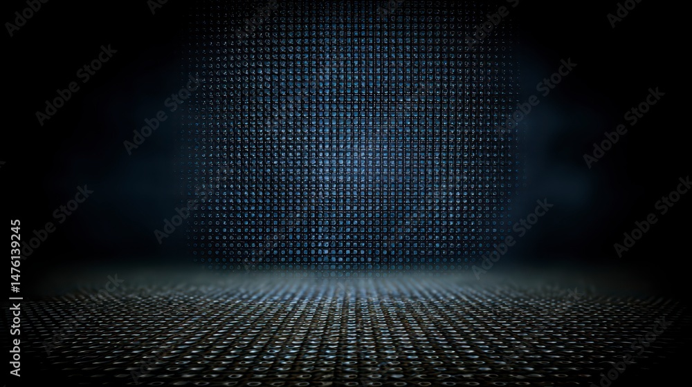 Aufkleber dark pixelated led screen background digital display technology texture