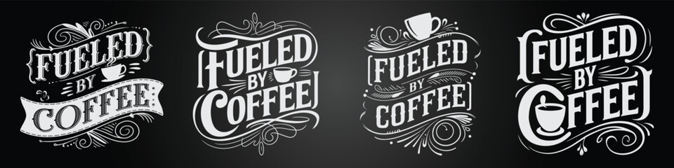 Fototapeta premium Vintage Coffee Café Chalkboard Typography with Modern Branding Elements