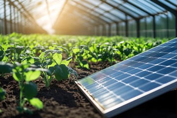 Fototapeta premium Sunlight-powered sustainable agriculture