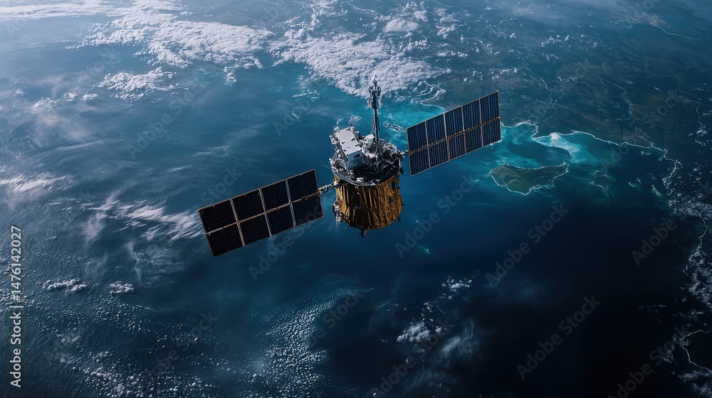 Aufkleber Satellite launch event outer space technology image cosmic environment aerial view space exploration concept