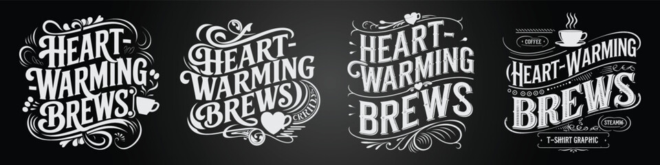 Vintage Coffee Café Chalkboard Typography with Modern Branding Elements