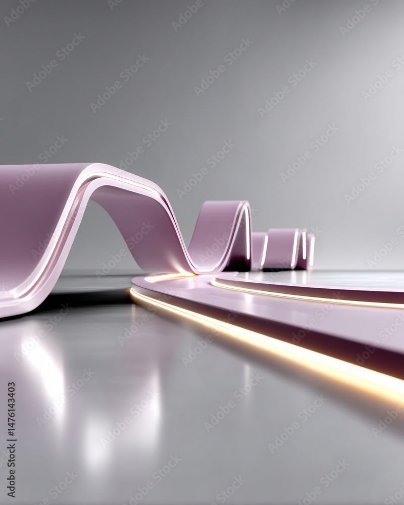 Aufkleber neon-futuristic abstract lines forming eccentric wave-like structures, pulsating energy, immersive c