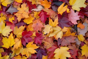 Autumn's Colorful Embrace: A Tapestry of Maple Leaves