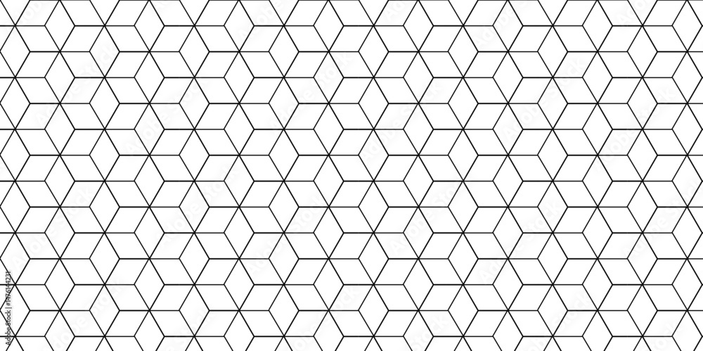 Poster seamless pattern with hexagon square cube geometric pattern shapes grid metal element texture design
