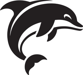 Jumping dolphin vector illustration on white background