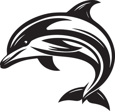 Jumping dolphin vector illustration on white background