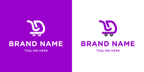 Fototapeta premium Creative Shopping Cart Logo with Abstract, Illustration, Design Inspiration, Vector, Icon