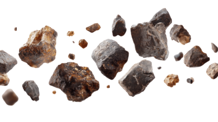 floating rocks isolated. isolated, transparent background	