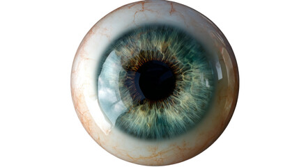 Close Up Eyeball isolated, transparent background