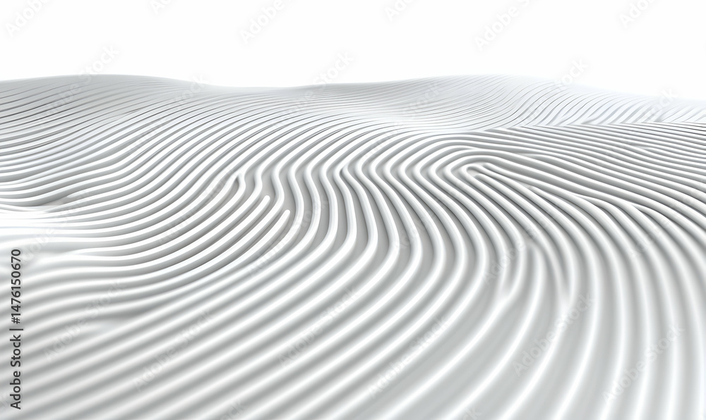 Poster abstract white fingerprint pattern, 3d rendering, smooth curves, textured surface, security concept,
