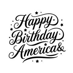 Happy Birthday America. Vector Design Isolated on White Background