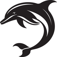 Jumping dolphin vector illustration on white background