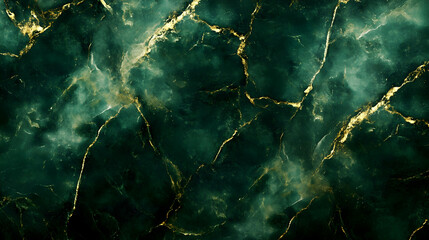 Emerald green marble with gold veins. Luxurious and elegant texture with rich, deep colors and intricate patterns. Perfect for backgrounds or design projects.