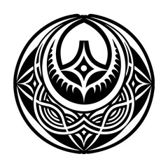 A glyph style icon of crescent moon tattoo