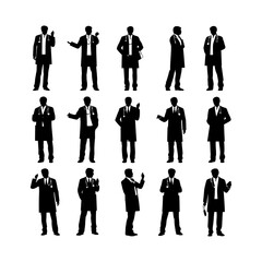 Doctor Silhouette set clipart on a white background