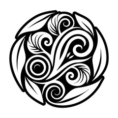 A glyph style icon of deco pattern tattoo