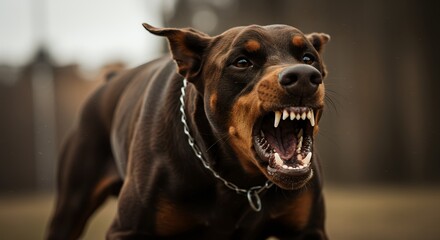 Angry Dog with Teeth Bared
