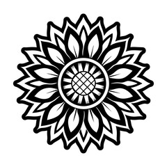 A glyph style icon of sunflower tattoo