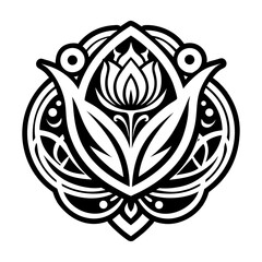 A glyph style icon showing tulip flower