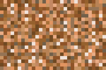 Pixel brick game background. Ground texture vector seamless pattern with brown cubes. Abstract noisy mosaic backdrop for hide censored content