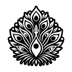 A filled style icon showing peacock feather