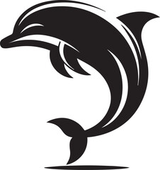 Jumping dolphin vector illustration on white background