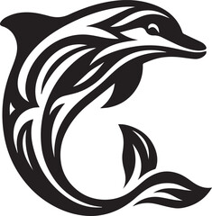 Jumping dolphin vector illustration on white background
