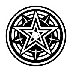 A glyph style icon of sacred star tattoo