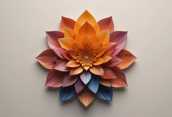 Fototapeta premium A colorful flower with blue and orange petals