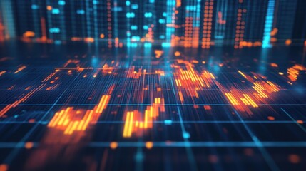 Abstract Digital Data Stream: A Symphony of Light and Code