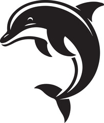 Jumping dolphin vector illustration on white background © MdAl