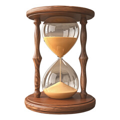 Hourglass on isolated transparent background