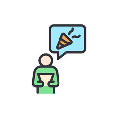 Cheerful Announcement Conceptual Illustration With Party Popper Symbolism