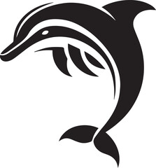 Jumping dolphin vector illustration on white background