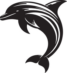 Jumping dolphin vector illustration on white background