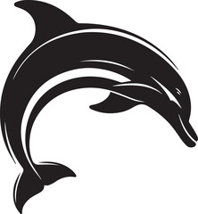 Jumping dolphin vector illustration on white background © MdAl