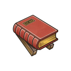 Obraz premium Red book on isolated transparent background