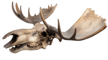 Fototapeta premium Realistic Skull of a Moose Transparent Background