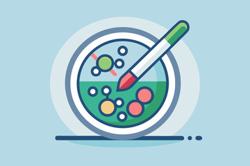 petri dish with growing culture icon